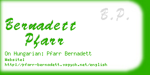 bernadett pfarr business card